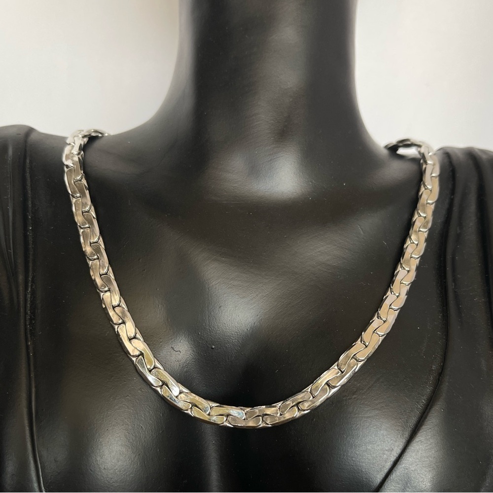 Vendome silver link chain chunky necklace